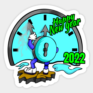 Happy new year 2022 clock Sticker